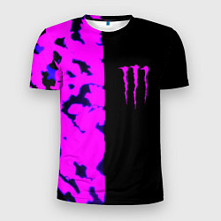 Футболка спортивная мужская Monster energy neon camo, цвет: 3D-принт