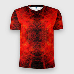 Мужская спорт-футболка Красно-черная кожа дракона