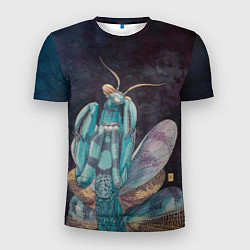 Футболка спортивная мужская Богомол акварельный, цвет: 3D-принт