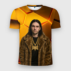 Мужская спорт-футболка Bones с цепью в шубе