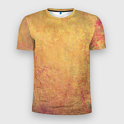 Мужская спорт-футболка Абстракция - yellow and red old wall