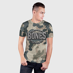Футболка спортивная мужская Bones логотип на камуфляже, цвет: 3D-принт — фото 2