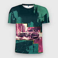 Футболка спортивная мужская Дрифтующий спорткар, цвет: 3D-принт