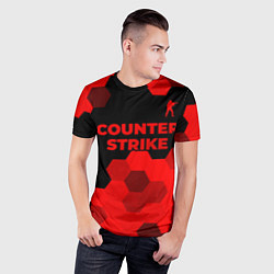 Футболка спортивная мужская Counter Strike - red gradient посередине, цвет: 3D-принт — фото 2