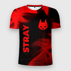 Мужская спорт-футболка Stray - red gradient вертикально
