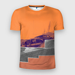 Футболка спортивная мужская Элитное авто в пустыни, цвет: 3D-принт