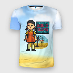 Футболка спортивная мужская Игра в кальмара пиксельный стиль, цвет: 3D-принт