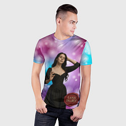 Футболка спортивная мужская Lana Del Rey закрыла глаза, цвет: 3D-принт — фото 2