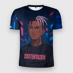 Футболка спортивная мужская XXXTentacion - Неоновый аниме арт, цвет: 3D-принт