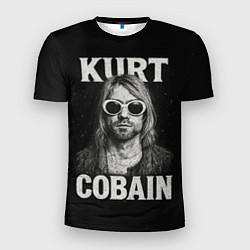 Мужская спорт-футболка Курт Кобейн - гранж-арт