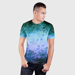 Футболка спортивная мужская Абстракция - blue-green acid, цвет: 3D-принт — фото 2
