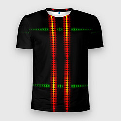 Мужская спорт-футболка Neon black green circles