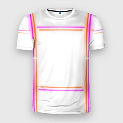 Мужская спорт-футболка Neon white orange pink