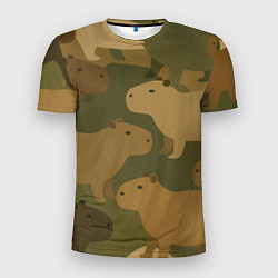 Мужская спорт-футболка Капибара - камуфляж
