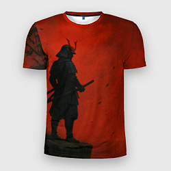 Мужская спорт-футболка Ghost of Tsushima - алый