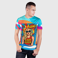 Футболка спортивная мужская Леди Гага в стиле комиксов, цвет: 3D-принт — фото 2