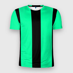 Мужская спорт-футболка Color turquoise black line
