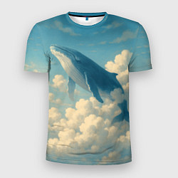Мужская спорт-футболка Кит в облаках