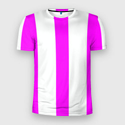 Мужская спорт-футболка Color white pink lines
