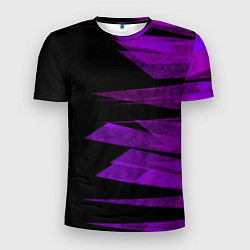 Мужская спорт-футболка Color purple black stripes