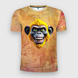 Футболка спортивная мужская Желтая сумасшедшая обезьяна, цвет: 3D-принт