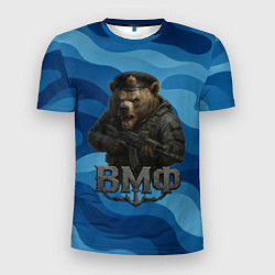 Футболка спортивная мужская ВМФ медведь, цвет: 3D-принт