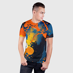 Футболка спортивная мужская Краска на стене, цвет: 3D-принт — фото 2
