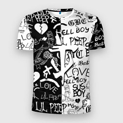 Футболка спортивная мужская Doom x liil peep pattern black, цвет: 3D-принт