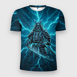 Мужская спорт-футболка Демонический электросамурай