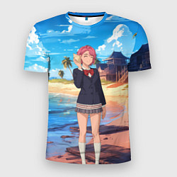 Футболка спортивная мужская Дандадан Сиратори Айра с ракушкой в руках, цвет: 3D-принт