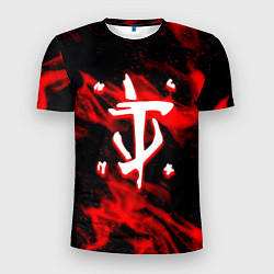 Мужская спорт-футболка Doom красный огонь марса