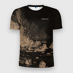 Футболка спортивная мужская Dream on тёмно-коричневый, цвет: 3D-принт