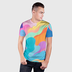 Футболка спортивная мужская Разноцветные красивые облака, цвет: 3D-принт — фото 2