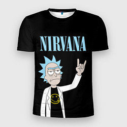 Мужская спорт-футболка Нирвана и Рик Санчес из Рик и Морти