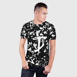 Футболка спортивная мужская Дум белые брызги красок, цвет: 3D-принт — фото 2