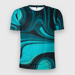 Футболка спортивная мужская Мраморный малахитовый узор из изумрудных разводов, цвет: 3D-принт