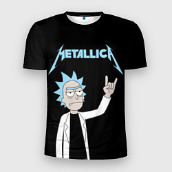 Футболка спортивная мужская Metallica и Рик рокер из Рик и Морти, цвет: 3D-принт