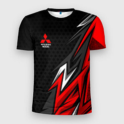 Футболка спортивная мужская Митсубиси - спортивный красный, цвет: 3D-принт