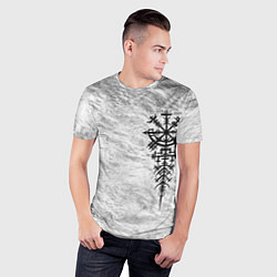 Футболка спортивная мужская Компас рун вегвизир - проводник по жизни, цвет: 3D-принт — фото 2