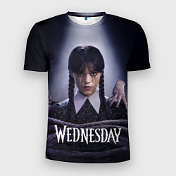 Футболка спортивная мужская Связаная Уэнсдэй с вещью Wednesday, цвет: 3D-принт