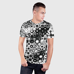 Футболка спортивная мужская Черно-белая метаморфоза, цвет: 3D-принт — фото 2