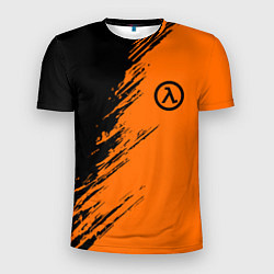 Мужская спорт-футболка Half Life - black and orange