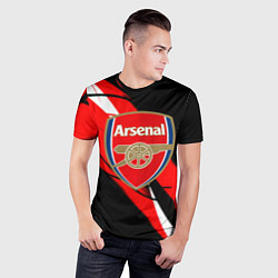 Футболка спортивная мужская Arsenal абстракция полосы, цвет: 3D-принт — фото 2