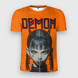 Мужская спорт-футболка Девушка демон