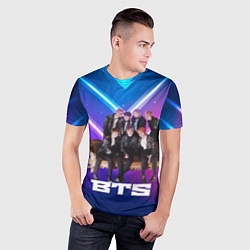 Футболка спортивная мужская BTS группа на диване, цвет: 3D-принт — фото 2