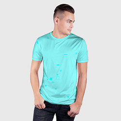 Футболка спортивная мужская Color light blue shapes, цвет: 3D-принт — фото 2