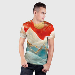 Футболка спортивная мужская Японская природа, цвет: 3D-принт — фото 2