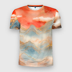 Футболка спортивная мужская Японский пейзаж, цвет: 3D-принт