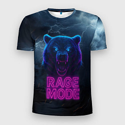 Футболка спортивная мужская Rage mode злой медведь, цвет: 3D-принт