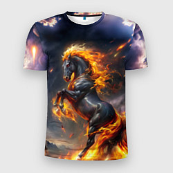 Футболка спортивная мужская Огнегривый скакун, цвет: 3D-принт